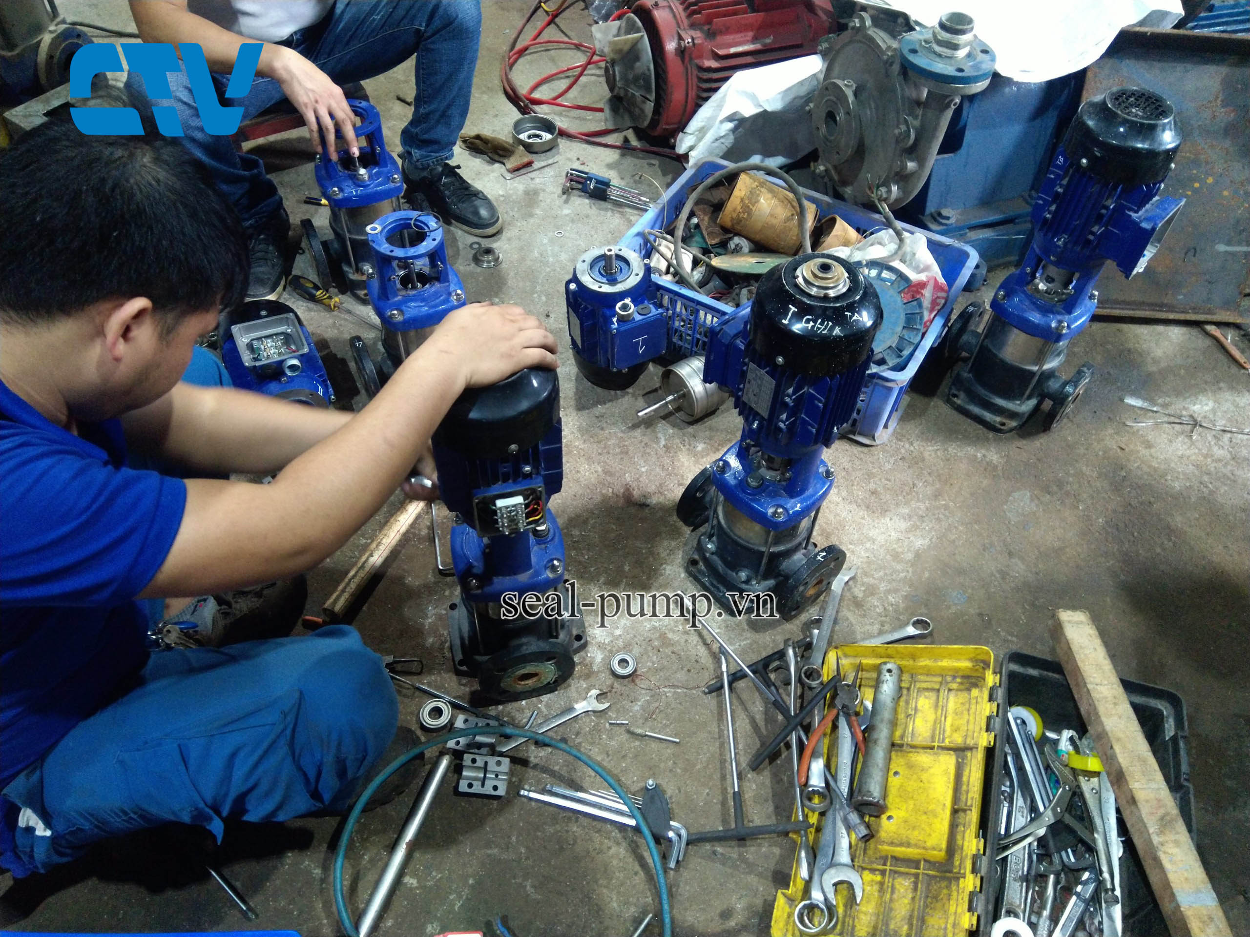 Sửa máy bơm trục đứng KSB bị hỏng phớt