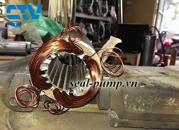 Quấn lại động cơ bơm chìm nước thải bị cháy