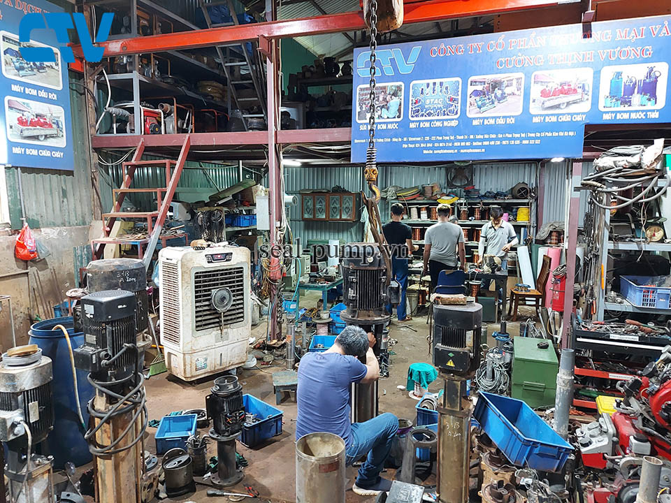 Sửa chữa máy bơm cấp nước nồi hơi - Máy bơm nước đa tầng cánh trục đứng