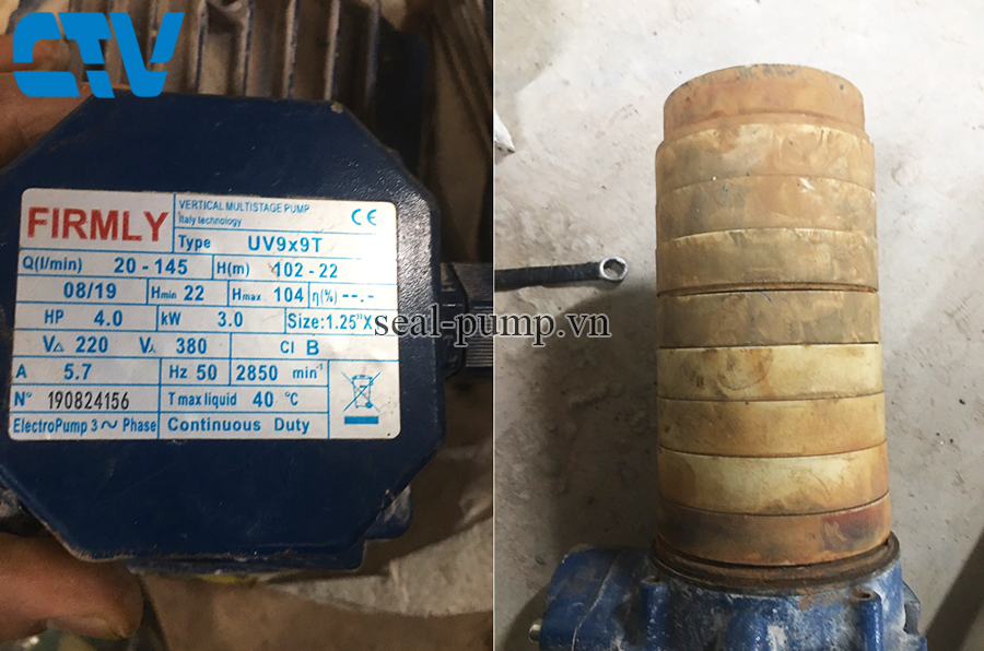 Sửa chữa, thay thế ruột buồng bơm đa tầng cánh nhựa máy bơm Firmly UV